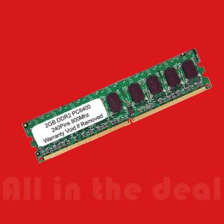 Major Brand 2GB DDR2 800 MHz PC6400 Low Density Memory
