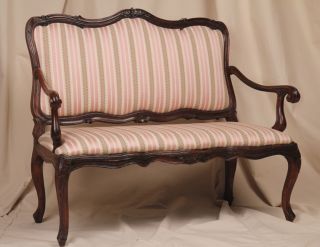 RARE 18th Century Antique French Louis XV Period Fruitwood Settee Sofa