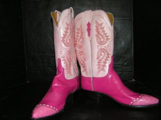 NEW LUCCHESE 1883 Cowboy Boots Ostrich Ital Goat Womens 9B Made USA Mk