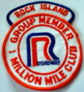 Roadway Express Driver Patch Rock Island 1 Million Mile Club 3 3 4
