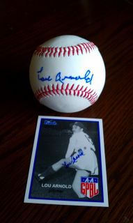 AAGPBL Auto Baseball and Card Lou Arnold Autograph Womens Ladies