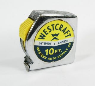 Vintage Lufkin Western Auto Supply Westcraft 10ft tape measure chrome