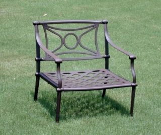 New Outdoor Patio Furniture Cast Aluminum Club Chair in Bronze