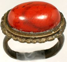 Elegant AD300 Roman Turkey Ring Size 9½ Antique 18thC Nubian Red