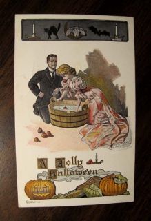 Jolly Halloween Postcard 1907 Fred Lounsbury Apple Bobbing