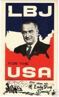 Vintage Lyndon Johnson Election Postcard