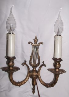French Antiques Lyric Bronze Wall Sconces Excellent Condition