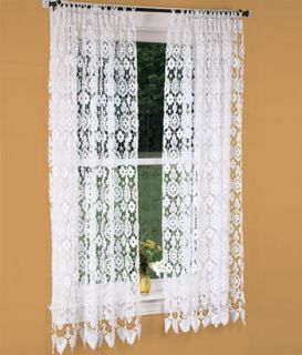 Country Curtain Macrame Medallion Wider Rod Pocket Panel