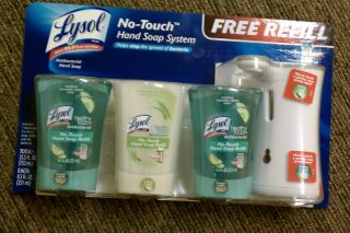 Lysol No Touch Antibacterial Hand Soap System Dispenser with 3 Refills