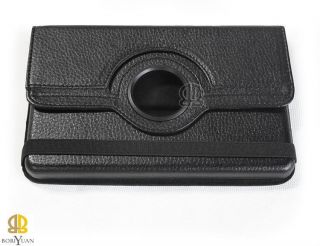 Black  Kindle Fire Leather Case Cover with 360° Degree Rotation