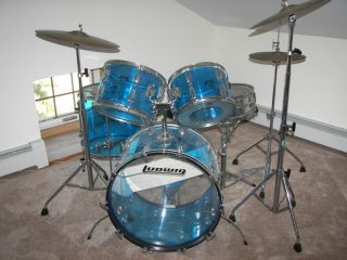 Vintage 5pc Vistalite Blue Ludwig Drum Set