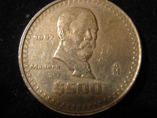 1987 Mexican $500 Pesos Madero Coin of Obscure Metals