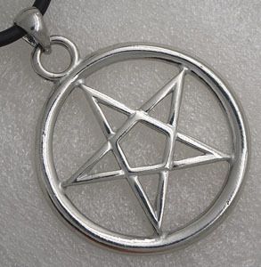 Big Magic Star Pentagram Pentacle Silver Pewter Pendant