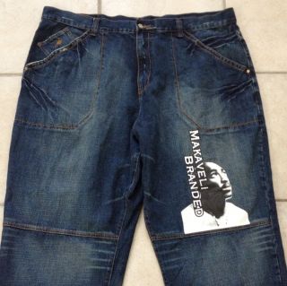 Makaveli 2 Pac Mens Blue Jeans Sz 52x27