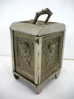 Antique 1911 Cast Iron Still Bank Kenton Safe Cherubs Combination