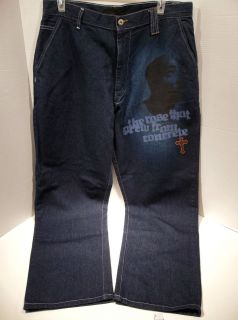 Makaveli Jeans Makaveli Branded Tu Pac Memorial Denim Mens Jeans Size