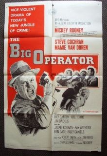 MAMIE VAN DOREN The BIG OPERATOR Original 1 SHEET Poster MICKEY ROONEY