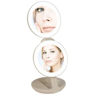 LED Lighted Travel Makeup Mirror 1x to 10x Magnification