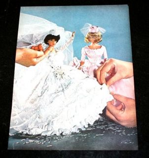 VINTAGE BARBIE MAGAZINE AD PAGE Wedding Bubble Cut Midge Doll Life