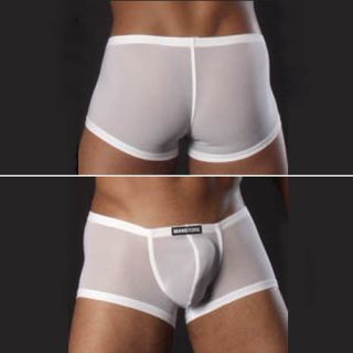 Mens Boxer Brief Sexy Underwear Sheer Pants Scretch