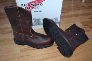 New 2256 Steel Toe Red Wing Pull on Soft Pecos Leather Brown Boots EH