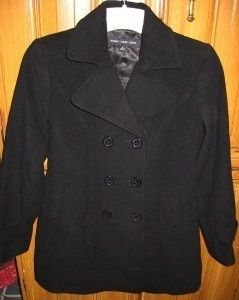 Marc New York Pea Coat 6 Black Ladies Wool Cashmere