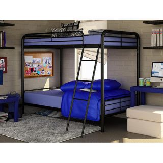 Twin Metal Bunk Bed Dorm Furniture Kids Front Ladder New Pick
