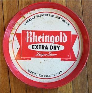 Rheingold Extra Dry Beer Tin Advertising Tray