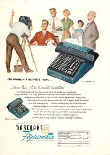 1950 Marchant Figuremaster Calculator Vintage Ad