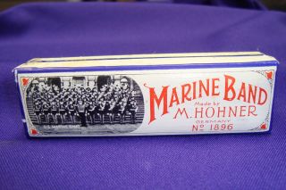 Marine Band Harmonica by M Hohner No 1896 Key D