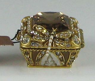 Jay Strongwater  OKA Jewelry Trinket Box Canary Diamond