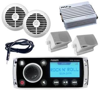 Marine Indash Am FM Radio Stereo System with 4 Enrock Speakers 400W