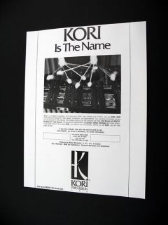 Kori Percussion Marimbas Xylophones 1987 Print Ad