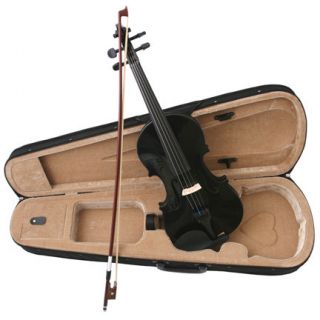 New 4 4 Black Maplewood Spruce Violin Fiddle wCASE Bow