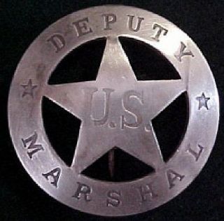Old West Deputy US Marshal Silver Lawman Badge BW74