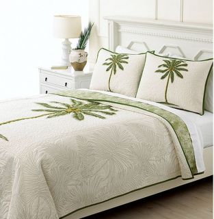 Martha Stewart Collection Coconut Palm Reversible Twin Quilt