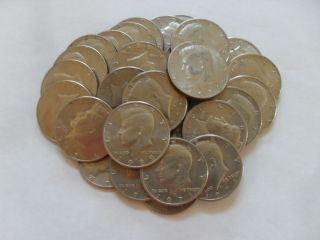30 Kennedy Halves AU Mixed Dates 1971 to 1990