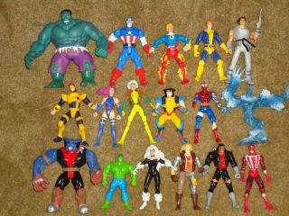Marvel Universe Avengers Figures Lot Hulk Captain America Spiderman X