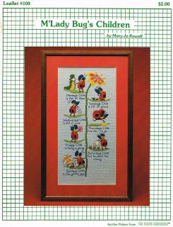Lady Bugs Children by Mary Jo Rowell Day of The Week Cross Stitch
