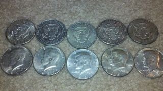 Ten 65 69 Kennedy Half Dollars 40 Silver