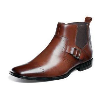 Stacy Adams Mens Mason Plain Toe Ankle Boots Brown Leather 24763 200