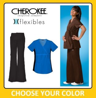 Cherokee Scrubs Flexibles Maternity Set Pants 2092 Tops 2892 New XS