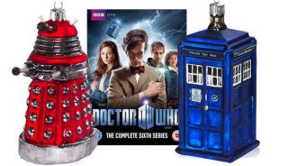 Brilliant Doctor Who Kurt Adler Ornament Set Matt Smith Tardis Dalek