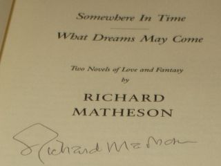 in Time What Dreams Signed Richard Matheson 0910489068