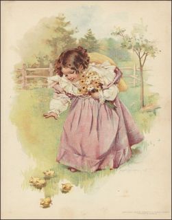 Maud Humphrey Girl Chicks Easter Bonnet Vintage Print 1898
