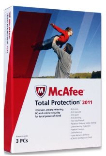 McAfee Total Protection 2011 2012 3 PC User Antivirus VirusScan FREE
