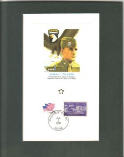 Anthony McAuliffe 101st Airborne Commemorative Postal Cover