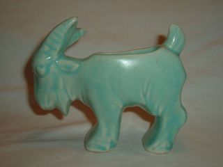Vintage Green Goat McCoy Pottery Figurine Planter No Mark