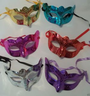 Color Metallic Venetian Mardi Gras Masquerade Party Mask Lot