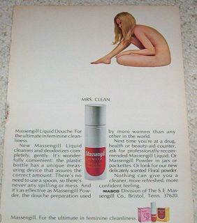 1969 Ad Massengill Douche Nude Girl Feminine Hygiene Ad